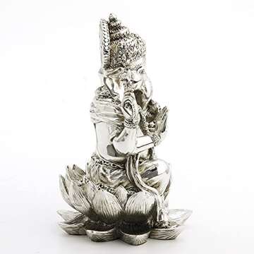 Veronese Design 3 1/8 Tall Ganesha Hindu God Good Fortune Statue Home Decor Resin Hand Made Electroplated Figurine