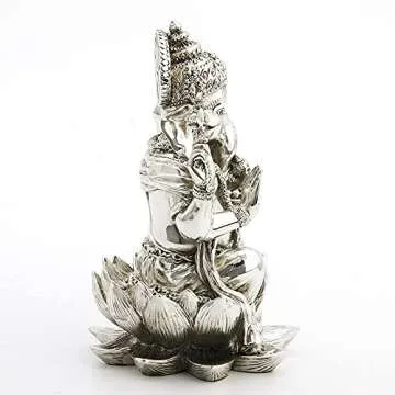 Veronese Design 3 1/8 Tall Ganesha Hindu God Good Fortune Statue Home Decor Resin Hand Made Electroplated Figurine