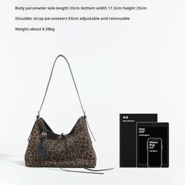 Leopard Print Hobo Bags For Women, Leopard Print Knitted Shoulder Bag,Slouchy Shoulder Purse, Ladies Large Hobo Purse, Women Traveling Bag,Women's Tote Handbags,cheetah print purse,bags