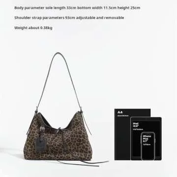 Leopard Print Hobo Bags For Women, Leopard Print Knitted Shoulder Bag,Slouchy Shoulder Purse, Ladies Large Hobo Purse, Women Traveling Bag,Women's Tote Handbags,cheetah print purse,bags