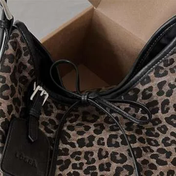 Leopard Print Hobo Bags For Women, Leopard Print Knitted Shoulder Bag,Slouchy Shoulder Purse, Ladies Large Hobo Purse, Women Traveling Bag,Women's Tote Handbags,cheetah print purse,bags