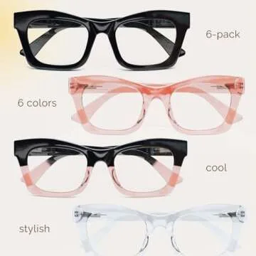 Stylish 6 Pack Oprah Reading Glasses for Women