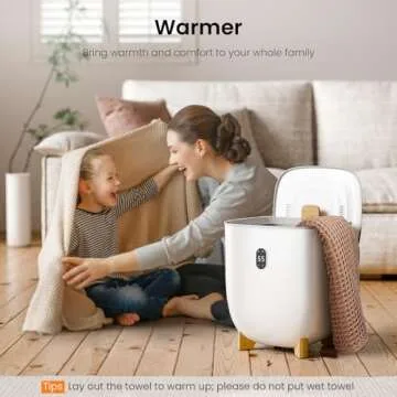 Electactic 25L Towel Warmer,Large Towel Warmers for Bathroom,Hot Towel Warmers Bucket with 2 Heating Modes,Auto Shut-Off,LCD Screen,Fits 2 Blankets,Bathrobes,White