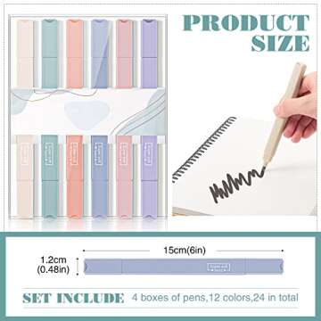 Meanplan 24 Pcs Aesthetic Cute Highlighters Double Ended Highlighter Mild Assorted Colors Pastel Hig...