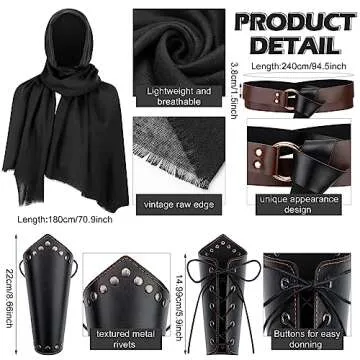 Leumoi Medieval Costume Set - 5 Pieces for Cosplay
