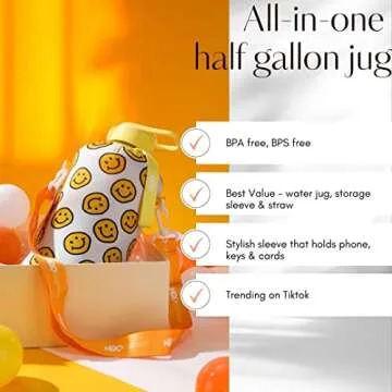 H2O Capsule Half Gallon Water Bottle with Storage Sleeve