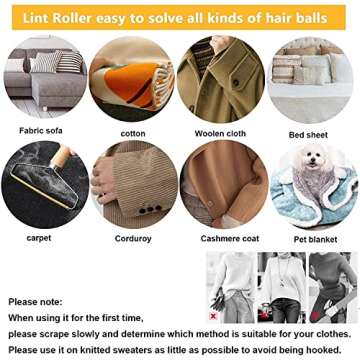 SUOXU Lint Remover Portable Pet Hair Remover,Reusable Lint Fabric Shaver Carpet Roller Scraper,for Carpet,Fabric Sofas,Beds, Furniture,Clothes Cat Dog Hair Removal Cleaning Professional Tools