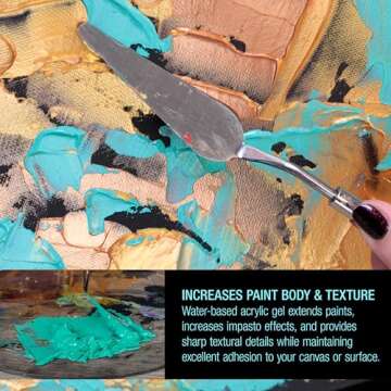 U.S. Art Supply Impasto Clear Gel Acrylic Medium for Painting – 500ml Tub, Matte & Gloss Gel Medium for Acrylic Paint, Ideal for Texture, Layering, & Extending Paint, Non-Toxic, Professional Quality