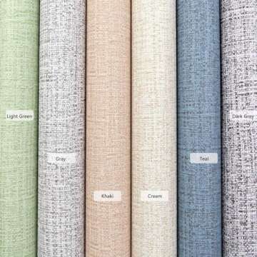 Yancorp Textured Cream Grasscloth Self-Adhesive Wallpaper