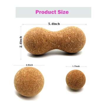 Rreadean Cork Massage Ball Set for Fascia Release After Exercise, Yoga, Trigger Point Therapy, Relax...