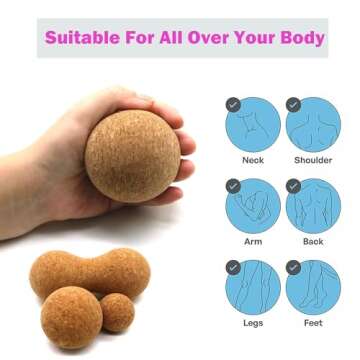 Cork Massage Ball Set for Muscle Relief and Relaxation
