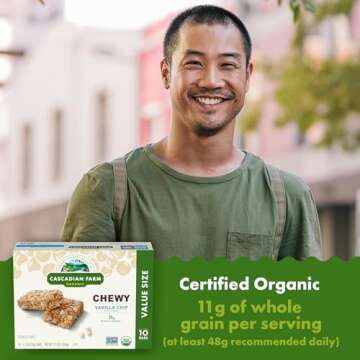 Cascadian Farm Organic Vanilla Chip Granola Bars - 10 Pack