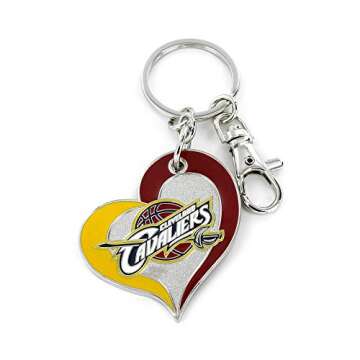 NBA Cleveland Cavaliers Swirl Heart Keychain: A Stylish Accessory for Fans