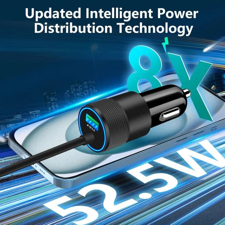 MFi Certified iPhone Fast Car Charger with Cable