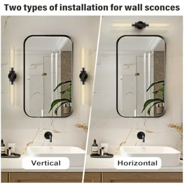 Stunning Black Wall Sconces Set of 2 with Dimmable Lights