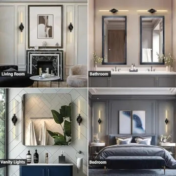 Stunning Black Wall Sconces Set of 2 with Dimmable Lights