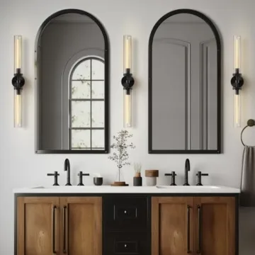 Stunning Black Wall Sconces Set of 2 with Dimmable Lights