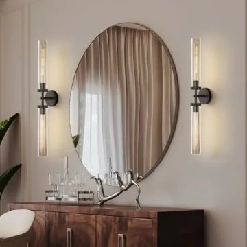 Stunning Black Wall Sconces Set of 2 with Dimmable Lights
