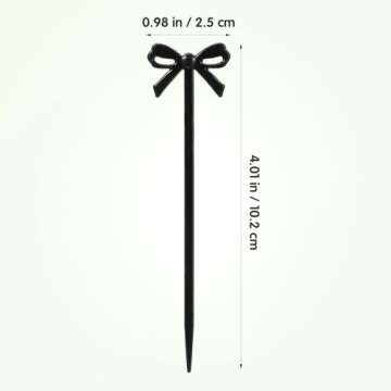 ABOOFAN 60 Pcs Fruit Fork Black Cocktail Picks Party Food Sticks Cocktail Appetizer Picks Cocktail Sticks Black Bows Halloween Decor Bow Design Dessert Picks