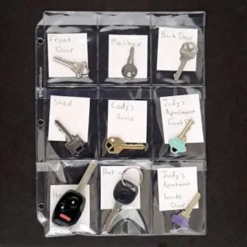 StoreSMART® Key Holder - Clear Vinyl Binder Pages - 10-Pack - Top Load with Flaps- RMSTWPF-KEY-10