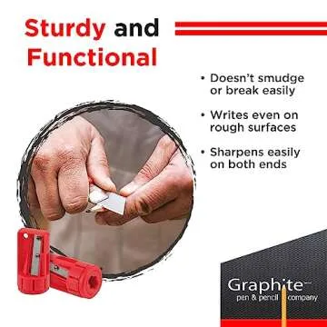 GRAPHITE Hard Lead Carpenter Pencil #2 Lumber Pencil Set of 72