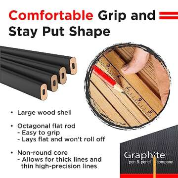 GRAPHITE Hard Lead Carpenter Pencil #2 Lumber Pencil Set of 72