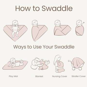 Konssy Muslin Swaddle Blankets for Boys Girls, 2 Pack Receiving Baby Blanket Large 47 x 47 inches, Soft Breathable Swaddling Wrap for Unisex Newborn (Chestnut, Posy)