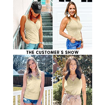 Stylish MEROKEETY V Neck Tank Tops for Women