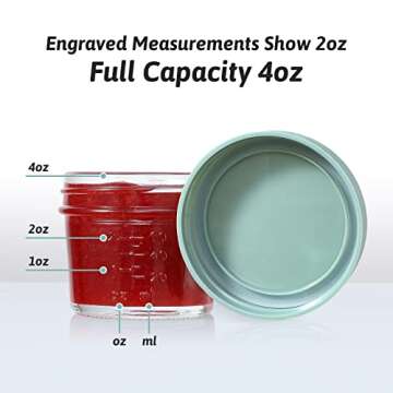 VITEVER 16 Pack Glass Baby Food Storage Containers, 4 oz Baby Food Jars with Plastic Lids, Small Baby Food Maker, Reusable Infant Freezer Container, Microwave, Dishwasher & Freezer Safe, BPA free