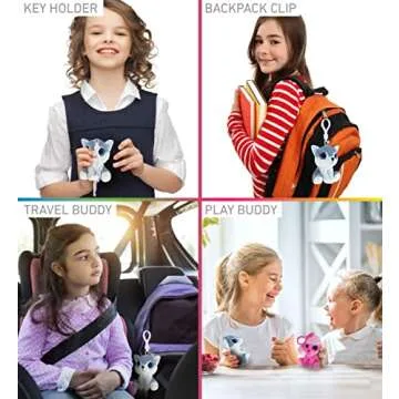 Puzzled DolliBu Big Eyes Wolf Stuffed Animal Keychain - Super Soft Wolf Keychain Wildlife Animal Plush for Backpacks, Car Keys, or Purse, Cute Wolf Keychain Charm with Fun Buddy Clip - 6 Inches