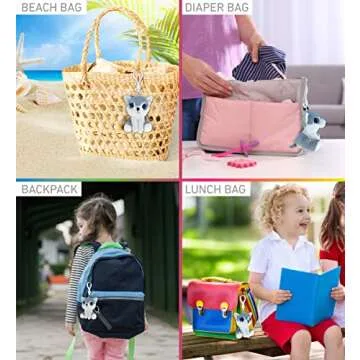 Puzzled DolliBu Big Eyes Wolf Stuffed Animal Keychain - Super Soft Wolf Keychain Wildlife Animal Plush for Backpacks, Car Keys, or Purse, Cute Wolf Keychain Charm with Fun Buddy Clip - 6 Inches