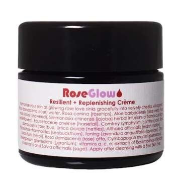 LIVING LIBATIONS - Organic/Wildcrafted Rose Glow Face Creme | Natural, Plant-Based, Clean Beauty (.5 oz | 15 ml)