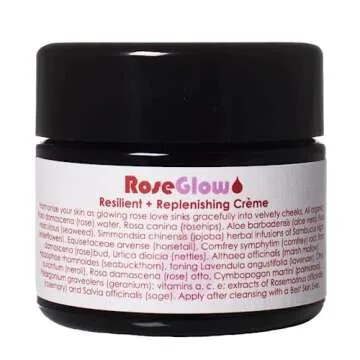 LIVING LIBATIONS - Organic/Wildcrafted Rose Glow Face Creme | Natural, Plant-Based, Clean Beauty (.5 oz | 15 ml)