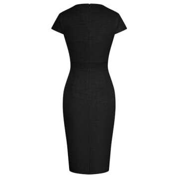 GRACE KARIN Women's Elegant Tweed Cap Sleeve Pencil Dress