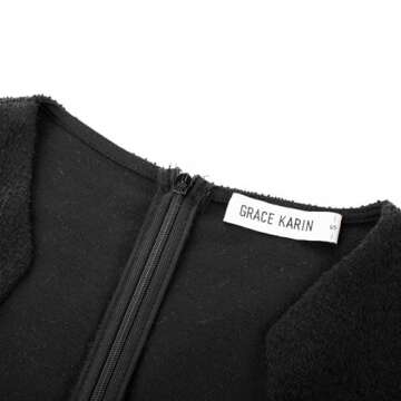 GRACE KARIN Women's Elegant Tweed Cap Sleeve Pencil Dress