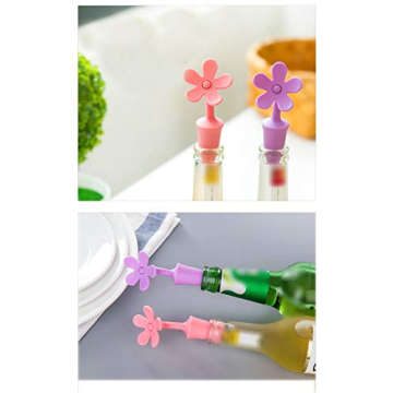 Flycheers Flower Silicone Wine Stoppers - Fun & Functional