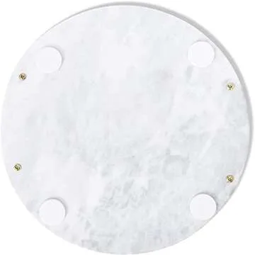 Juvale Elegant Round Marble Tray with Gold Handles