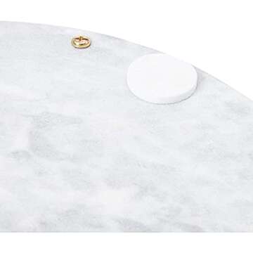 Juvale Round Marble Tray for Vanity with Handles, Geode Tray, Elegant White Marble and Gold Serving Board for Kitchen, Home Decor, Centerpiece Display (10.7x10.7x0.4 in)