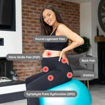 BABYGO® Birthing Ball for Pregnancy & Labor + Our Award Winning Book - Exercise, Birth & Recovery Plan, 5X Stronger Than a Yoga Ball with Eco Friendly Material (75cm, Turquoise)