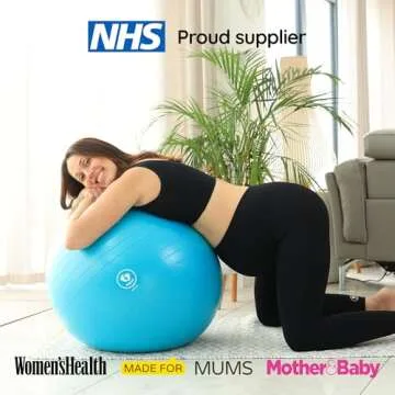 BABYGO® Birthing Ball for Pregnancy & Labor + Our Award Winning Book - Exercise, Birth & Recovery Plan, 5X Stronger Than a Yoga Ball with Eco Friendly Material (75cm, Turquoise)