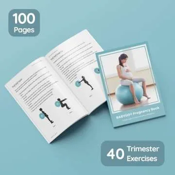 BABYGO® Birthing Ball for Pregnancy & Labor + Our Award Winning Book - Exercise, Birth & Recovery Plan, 5X Stronger Than a Yoga Ball with Eco Friendly Material (75cm, Turquoise)