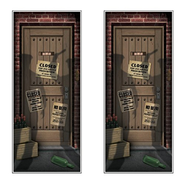 Beistle Plastic Speakeasy Door Covers, 5’ x 30”, Set of 2 - Jazz Up Your Entryway With Prohibiti...
