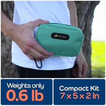 KeepGoing Travel First Aid Kit 130 Pc. - First Aid Kit for Car, Home, Hiking, Camping and Outdoor Emergencies - First Aid Kit Travel Size TSA-Approved