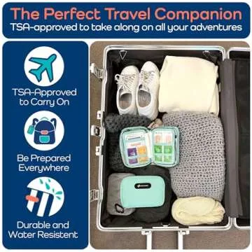 KeepGoing Travel First Aid Kit 130 Pc. - First Aid Kit for Car, Home, Hiking, Camping and Outdoor Emergencies - First Aid Kit Travel Size TSA-Approved
