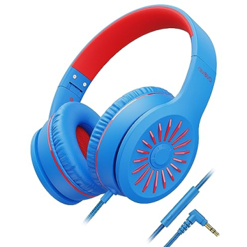 NIVAVA Wired Headphones with Microphone, K16 On-Ear Headphones for Kids with 3.5MM Jack, Foldable St...