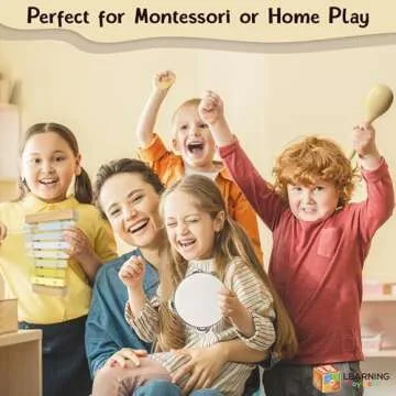 Wooden Toddler Toys - Musical Toys for Toddlers 1-3 - Montessori Musical Instruments for Toddlers 1-3 – Toddler Musical Instruments Set of 5 Baby Toys Including a Colorful Xylophone for Toddlers 1-3