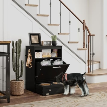 PawHut Dog Feeding Station with Storage & Raised Bowls
