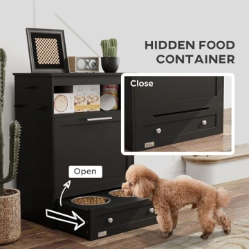 PawHut Dog Feeding Station with Storage & Raised Bowls