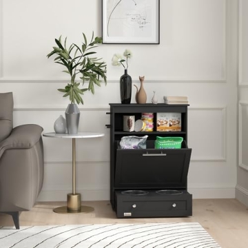 PawHut Dog Feeding Station with Storage & Raised Bowls