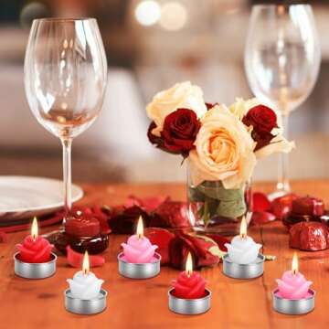 Shupakul Rose Tealight Candles for Valentine's Day Gifts